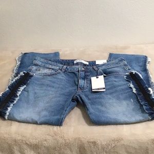 🆕 ZARA Basic Denim “Cigarette” Medium Wash Relaxed Fit Mid Rise